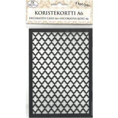 Decorative card A6 Ornament black 5pc