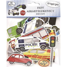 J.K. Primeco 25kpl Ajoneuvot isot askartelukuviot