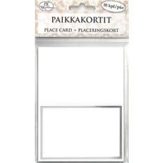Place card Silver foil white 10pcs