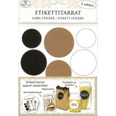 J.K.Primeco pyöreä uusiomusta etikettitarra