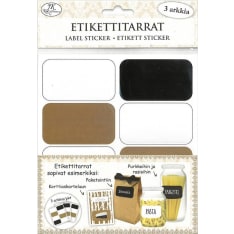 J.K.Primeco suorakulmio uusiomusta etikettitarra