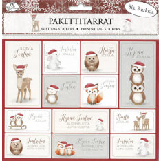 J.K. Primeco Metsäneläimet joulu pakettitarra