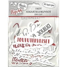 J.K. Primeco Joulutekstit punaharmaa iso askartelukuvio