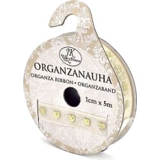 J.K. Primeco 1cm x 5m Sydän kulta Organzanauha