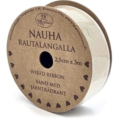 J.K. Primeco 2,5cm x 3m beige nauha rautalangalla