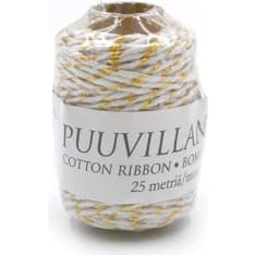 Cotton string 2mm x 25m white/gold