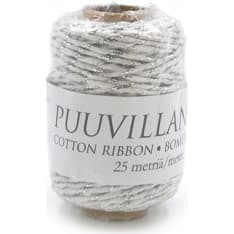 Cotton string 2mm x 25m white/silver