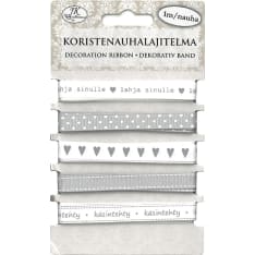 Decorative ribbon assortment harmaa