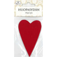 Felt heart red 10pcs