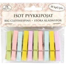 J.K. Primeco 10kpl pastellilajitelma isot pyykkipojat