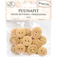 Wood buttons 2cm Handmade 20pcs
