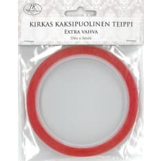 J.K. Primeco 6 mm kirkas kaksipuolinen teippi
