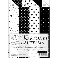 Card assortment A6 black/white 20pcs
