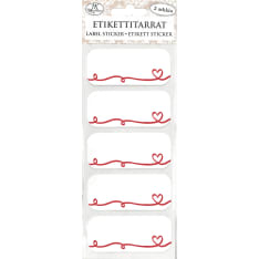 J.K. Primeco Sydän punainen etikettitarra