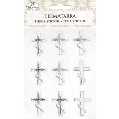J.K. Primeco 9pcs Cross orthodox silver Theme sticker