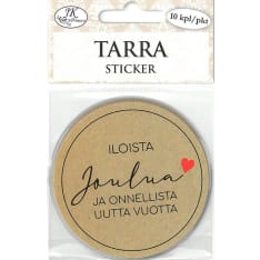 J.K. Primeco Sticker round Jouluteksti natur 10pcs