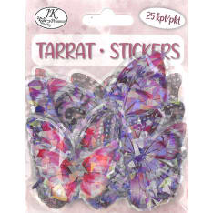 J.K. Primeco 25kpl Perhoset pinkki hologrammi tarra