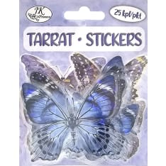 J.K. Primeco 25kpl Perhoset sinilila hologrammi tarra