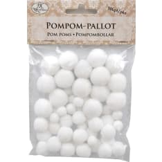 J.K. Primeco Pompom-pallot valkoiset