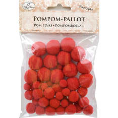 J.K. Primeco Pompom-pallot punaiset