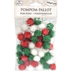 J.K. Primeco Joululajitelma glitter pompom-pallot