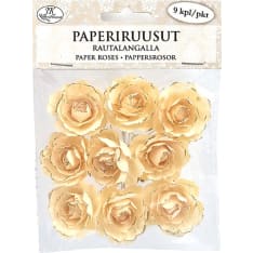 J.K. Primeco 9kpl luonnonvalkoinen glitter paperiruusut