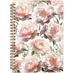 J.K. Primeco A5 160 sivua (80 arkkia/lehteä) pioni vaaleanpunainen kierrevihko