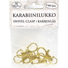 J.K. Primeco 5kpl 3,5cm kulta karabiinilukko
