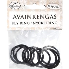 J.K. Primeco 10kpl 2,5cm musta avainrengas