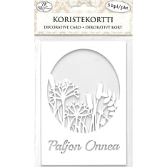 JK Primeco Kukkaketo white decorative card