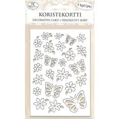 J.K. Primeco 5pcs Butterflies and flowers Decorative card