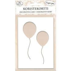 J.K. Primeco 5pcs Balloons white Decorative card