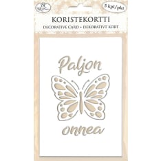 J.K. Primeco 5pcs Perhonen valkoinen Decorative card
