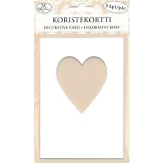 J.K. Primeco 5pcs Heart white Decorative card