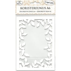 J.K. Primeco 5kpl A6 Lehdet valkoinen koristereunus