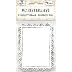 J.K. Primeco 5kpl Suorakulmio kukka valkoinen koristekehys