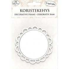 J.K. Primeco 5kpl pyöreä valkoinen koristekehys