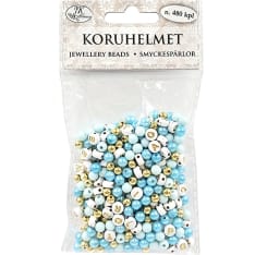 J.K. Primeco blue/gold Jewellery beads