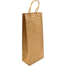 Bottle paper bag black heart, brown