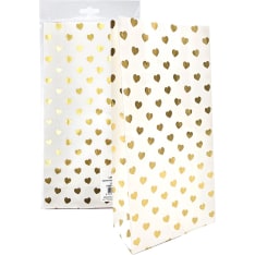 J.K. Primeco Sydämet kultafolio valkoinen 5kpl lahjapussi