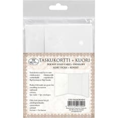 J.K.Primeco valkoinen 5 kpl taskukortti+kuori