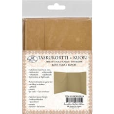 Pocket card + envelope recycled brown 5pcs+5pcs