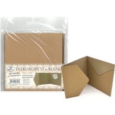 Pocket card + envelope square recycled brown 5+5