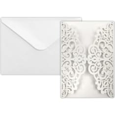 Card + envelope Deco white 5+5