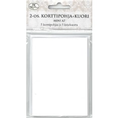 Mini card + envelope A7 white 5pcs+5pcs