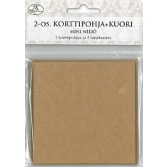 Mini card + envelope square brown 5pcs+5pcs
