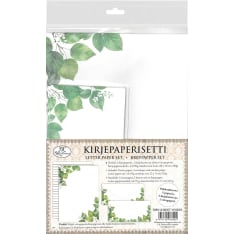 J.K. Primeco 5kpl+5kpl Lehdet vihreä kirjepaperisetti