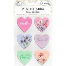 J.K. Primeco 3pcs Kuvat ja tekstit sydän Form sticker