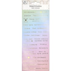 J.K. Primeco Sanonnat pastelli/kulta Text sticker