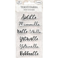 J.K. Primeco 2 sheets Läheisille musta Text sticker